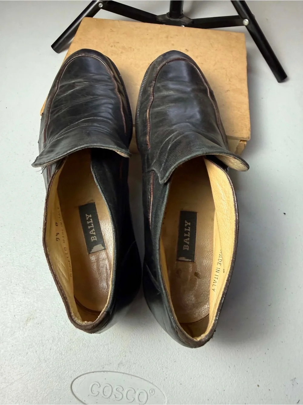 vintage Bally black leather slip-on ankle boot Sz 8.5 D